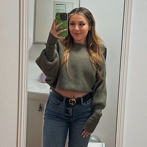 Cropped, Ribbed Sweater